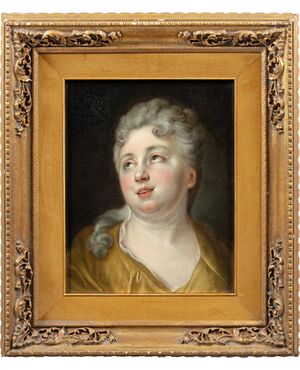 Pittore francese (XVIII secolo) - Ritratto di dama.