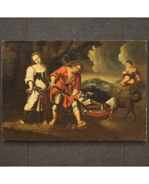 Dipinto antico olio su tela del XVIII secolo