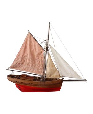 large vintage model Wooden sailboat     