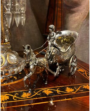 Carrozza trainata da cavalli in argento Londra 1896.  Argentiere William Moering.