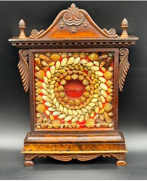 Antico porta orologio, porta cipolla in legno - Carlo X