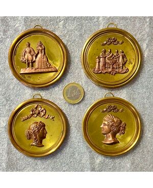 Coppia di piccoli tondi in ottone - Napoleone III