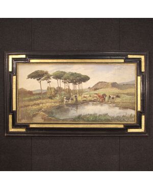 Great French painting signed landscape from the 20th century