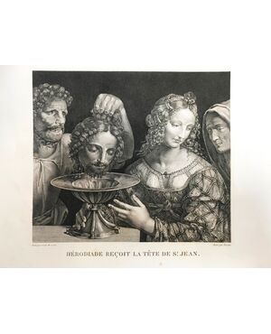 "HÉRODIADE REÇOIT LA TETE DE S' JEAN" -Forster Joseph Simon (1789)-incisione a bulino