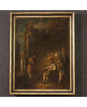 Antique painting the parable of the unfaithful farmer 17th century