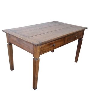 Tavolo antico rustico in legno di pioppo, XIX secolo PREZZO TRATTABILE
