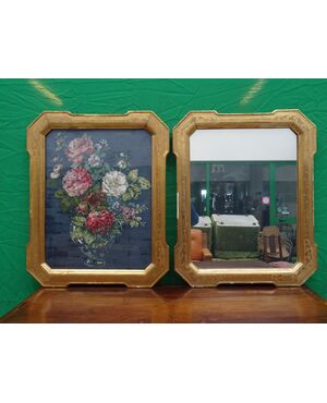 Coppia di specchiere dorate Luigi Filippo 1850 piemontesi
