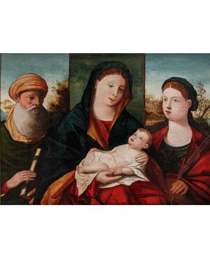 Francesco Rizzo di Bernardo da Santacroce,  Madonna con bambino San Simone e Santa Caterina