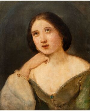 Pittore romantico (inizi XIX sec.) - Fanciulla con orecchini.
