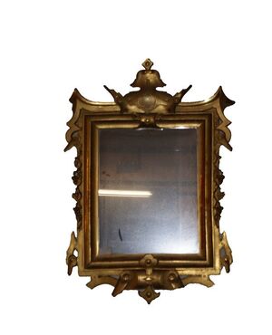Specchiera italiana di inizio 1800 in legno dorato foglia oro 