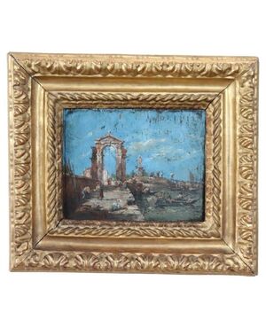 Venezia antico dipinto olio su tavola secolo XIX PREZZO TRATTABILE 