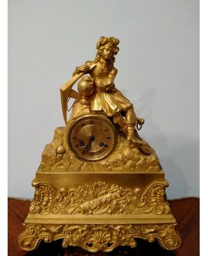 Orologio stile Impero del 1800 parigina in bronzo dorato al mercurio