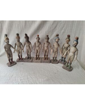 Collezione di 8 soldatini prussiani in legno - H 31 cm