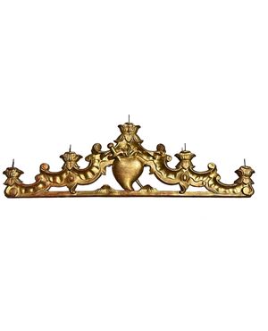 Fregio, portacandele in legno dorato "Sacro Cuore" - Luigi Filippo