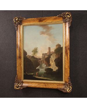 Grande dipinto paesaggio della seconda metà del XVIII secolo
