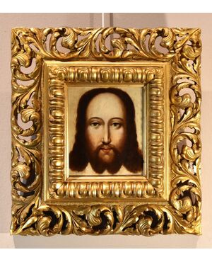 Volto di Cristo come Salvator Mundi, Pittore fiammingo XVI/XVII secolo