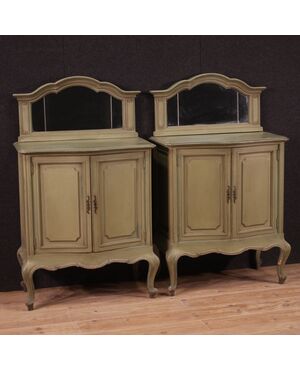 Pair of 20th century sideboards with mirror