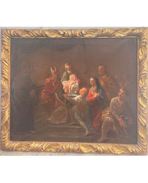Pittore veneto della seconda metà del XVII secolo  "Circoncisione di Gesù"