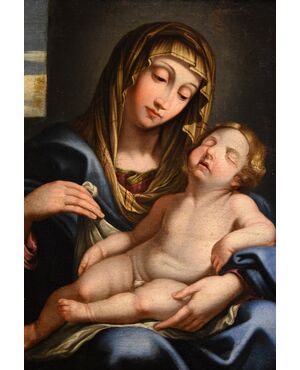 Madonna con il bambino dormiente, Giovan Battista Salvi detto "il Sassoferrato" (1609 - 1685) Cerchia/bottega