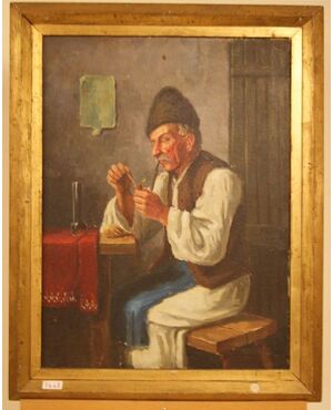 Antico quadro olio su tela di Andor G. Horvath (1876-1966)