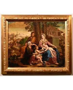 Sacra Famiglia con Elisabetta e san Giovannino, Nicolas Poussin (1594 - 1665) cerchia di 