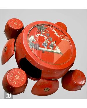 Tavolino da caffè cinese a forma di tamburo - XX sec. 