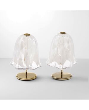 Due lampade da tavolo, Murano, anni '70, produzione"La Murrina"