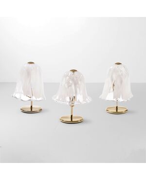 Tre lampade da tavolo Murano anni '70 produzione La Murrina