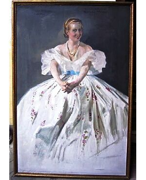 QUADRO, olio su tela FIRMA "Ch. J. WATELET 1935"  - BELGIO (1867-1954) ,  RITRATTO di "SIMONE MIRAT" 147 x 100 cm