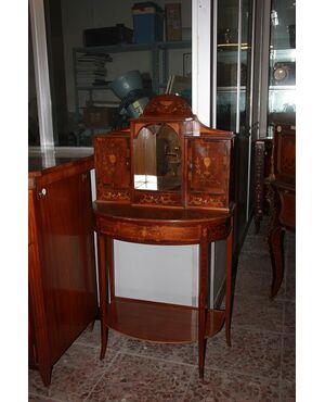 Piccola Consolle Cabinet Inglese del 1800 Stile Sheraton in Satinwood
