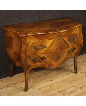 Dresser in inlaid wood in Louis XV style of the 20th century