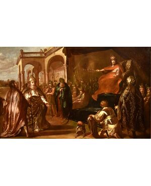Alessandro Magno in trono, Charles le Brun (Parigi 1619 - 1690) Cerchia di