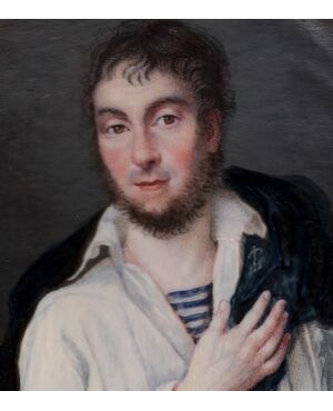 Ritratto di uomo di mare _ dipinto a olio del XIXsec 