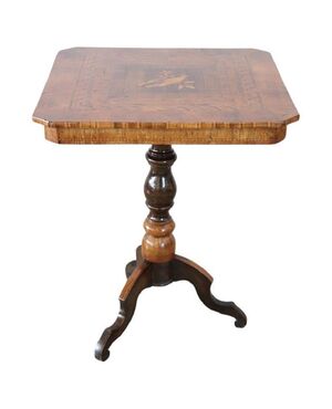 Antico tavolino da salotto intarsiato metà secolo XIX PREZZO TRATTABILE