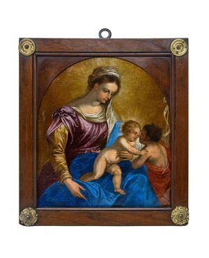 Hans Rottenhammer (Monaco, 1564 – Augusta, 1625),attr.  Madonna con bambino e San Giovannino