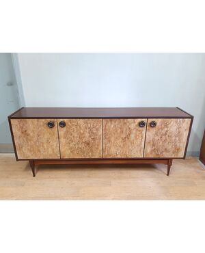 BELLISSIMA CREDENZA SIDEBOARD ANNI '60 STILE NORDICO CON SPORTELLI SIMIL PIETRA