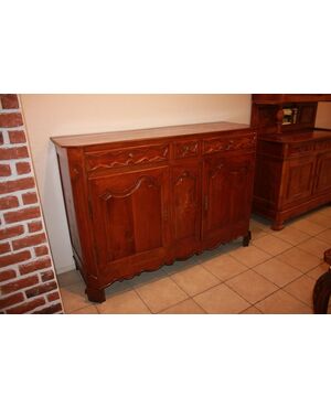 Credenza Provenzale 2 Ante con Cassetti Francese del 1800 in Noce