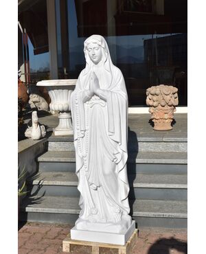 Statua raffigurante Madonna in marmo bianco H 165