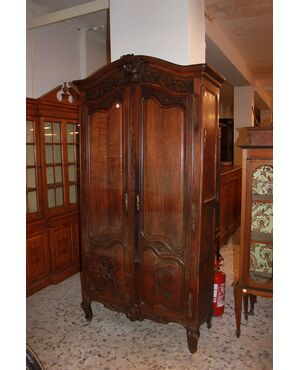 Piccolo Armadio Stipo francese del 1800 in legno di Rovere stile Provenzale