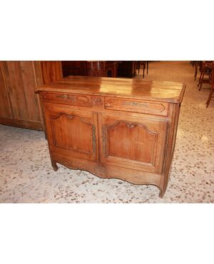 Credenza Provenzale 2 Porte Francese con cassetti in legno di ciliegio con intagli