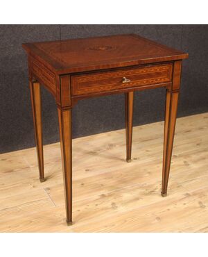 Italian Louis XVI style inlaid wood side table