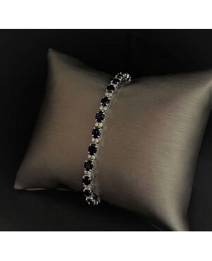 Bracciale  con  Zaffiri   10 ct.  Diamanti  0.50  ct. 