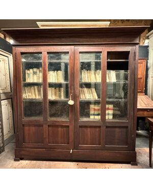 LIB151 - Libreria antica in legno, epoca '800, misura massima cm L 215 x H 215