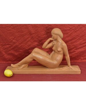 SCULTURE ART DECO IN TERRACOTTA, NUDO DI DONNA, AMEDEO GENNARELLI, SCULTORE ITALIANO. (STTE82)