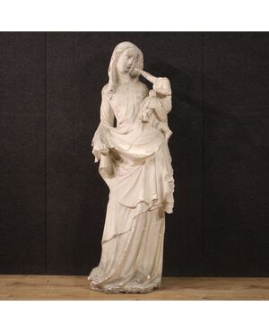 Scultura in gesso Madonna col bambino del XX secolo