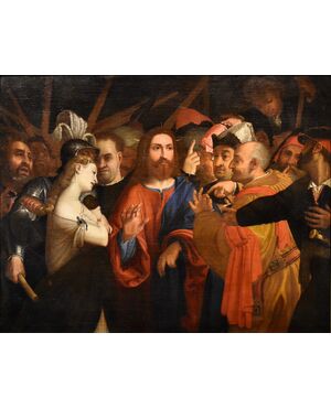 Cristo e l’Adultera, Bottega di Lorenzo Lotto (Venezia, 1480 – Loreto, 1556/1557)