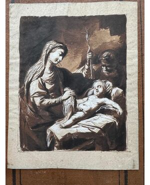 Sacra Famiglia , cm 30 x 24 . XVIII secolo