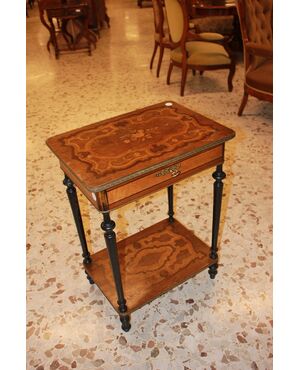 Toilette francese stile Napoleone III del 1800 riccamente intarsiata