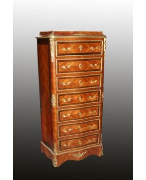 Bellissimo secretaire del 1800 in bois de rose Stile Transizione con marmo e bronzi