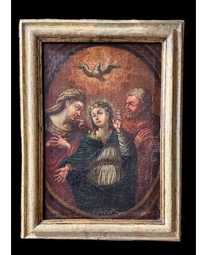 Quadro, Dipinto, olio su tela “SACRA FAMIGLIA” - XVII sec. 